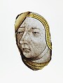 Head of a Woman, Colorless glass, vitreous paint, and silver stain, French