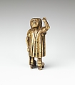 Kneeling Figure with a Crutch, Leaded brass alloy, Netherlandish
