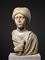 Marble Portrait Bust of a Woman with a Scroll, Pentelic Marble, Byzantine