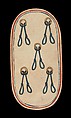 5 of Nooses, from The Cloisters Playing Cards, Paper (four layers of pasteboard) with pen and ink, opaque paint, glazes, and applied silver and gold, South Netherlandish
