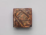 Tile with Bell between a Key and a Sword, Glazed earthenware, British