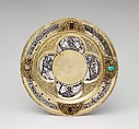 Paten, Silver, partly gilt; niello, jewels, German