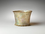 Beaker, Mold-blown glass with applied foot, French