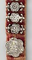 Belt, Silver, with traces of gilding and enamel; modern textile support, North Italian