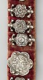 Belt, Silver, with traces of gilding and enamel; modern textile support, North Italian