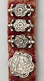 Belt, Silver, with traces of gilding and enamel; modern textile support, North Italian