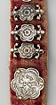 Belt, Silver, with traces of gilding and enamel; modern textile support, North Italian