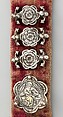 Belt, Silver, with traces of gilding and enamel; modern textile support, North Italian
