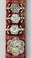 Belt, Silver, with traces of gilding and enamel; modern textile support, North Italian