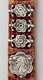 Belt, Silver, with traces of gilding and enamel; modern textile support, North Italian