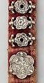 Belt, Silver, with traces of gilding and enamel; modern textile support, North Italian