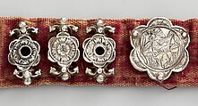 Belt, Silver, with traces of gilding and enamel; modern textile support, North Italian