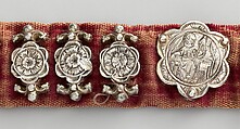 Belt, Silver, with traces of gilding and enamel; modern textile support, North Italian