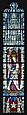 Saint Barbara Holding a Tower, with the Arms of the City of Maastrict below (from a series with The Virgin Mary and Five Standing Saints), Pot-metal glass, white glass, vitreous paint, silver stain, German