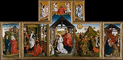 The Nativity Polyptych, Workshop of Rogier van der Weyden (Netherlandish, Tournai ca. 1399–1464 Brussels), Oil on oak, South Netherlandish