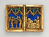 Diptych with Scenes of the Annunciation, Nativity, Crucifixion, and Resurrection, Silver gilt with translucent and opaque enamels, German