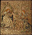 Embroidery with the Annunciation, Silk and metallic threads on linen, Netherlandish