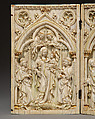 Diptych with the Virgin and Child and the Crucifixion, Elephant ivory with metal mounts, German