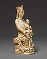 Enthroned Virgin and Child, Elephant ivory, traces of paint, Spanish