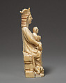 Enthroned Virgin and Child, Elephant ivory, traces of paint, Spanish