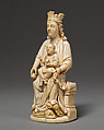 Enthroned Virgin and Child, Elephant ivory, traces of paint, Spanish