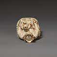 Enthroned Virgin and Child, Elephant ivory, traces of paint, Spanish