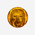 Medallion with the Face of Christ, Baltic amber with traces of paint, Polish
