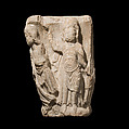Double Capital Fragment with the Stoning of St. Stephen, Marble, French