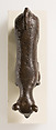 Door knocker in the shape of a small dog or puppy, Wrought iron, Spanish