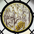 Roundel with Entry into Jerusalem, Colorless glass, vitreous paint and silver stain, German