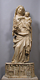 Standing Virgin and Child with Pedestal, Alabaster, French