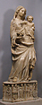 Standing Virgin and Child with Pedestal, Alabaster, French
