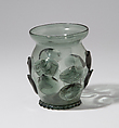 Beaker (Krautstrunk), Free-blown glass with applied decoration, German