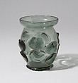 Beaker (Krautstrunk), Free-blown glass with applied decoration, German