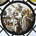 Roundel with Vanitas, Colorless glass, vitreous paint and silver stain, North Netherlandish