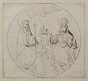 Coronation of the Virgin, Pen and ink with wash on paper, South Netherlandish