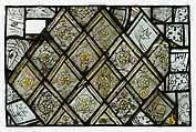 Panel Panel with Grisaille in a Wild-Rose Pattern, White glass, paint, silver stain, French
