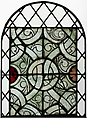 Glass panel, White and pot-metal glass with vitreous paint, French