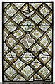 Grisaille Panel with Grotesques, White and pot-metal glass with vitreous paint, French