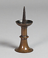 Pricket Candlestick, Copper with traces of gilding, Northern European or British