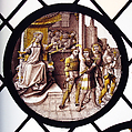 Roundel with Justice, Colorless glass, vitreous paint and silver stain, North Netherlandish