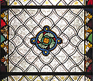 Grisaille Panel with Foliate Pattern, Pot-metal glass, colorless glass, silver stain, and vitreous paint, French