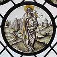 Roundel with Saint John The Baptist, Colorless glass, vitreous paint and silver stain, South Netherlandish