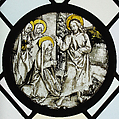 Roundel with Christ Taking Leave of His Mother, After Hans Schäufelein (German, Nuremberg ca. 1480–ca. 1540 Nördlingen), Colorless glass, vitreous paint and silver stain, South German