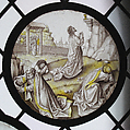 Roundel with Agony in the Garden, Colorless glass, vitreous paint and silver stain, Netherlandish