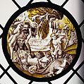 Roundel with Descent of the Damned, Dieric Bouts Netherlandish, Colorless glass, vitreous paint and silver stain, South Netherlandish