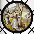 Roundel with the Blinding of Zaleucus of Locria, Colorless glass, vitreous paint and silver stain, South Netherlandish