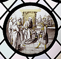 Roundel with Judgment or Allegorical Scene, Colorless glass, vitreous paint and silver stain, South Netherlandish
