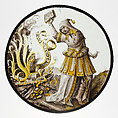Roundel with Allegorical Scene of Book Burning, Colorless glass, vitreous paint and silver stain, North Netherlandish