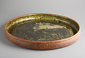 Dish with Abraham and Melchizedek, Hans of Landshut (German, Landshut, active late 15th century), Free-blown glass with paint and metallic foils, South German